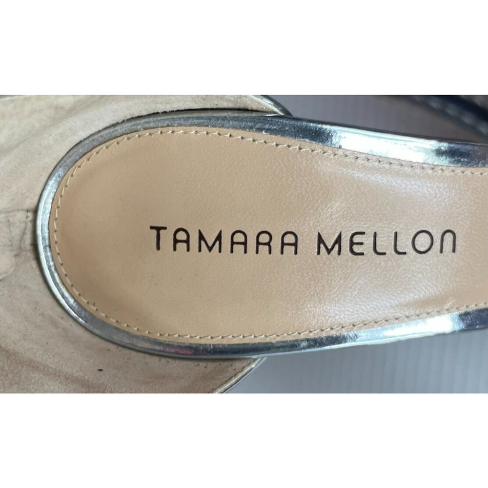 Tamara Mellon Silver "Rendezvous High" Buckle Pumps Heels, Size 40 (IT) 10 (US) - Picture 11 of 11